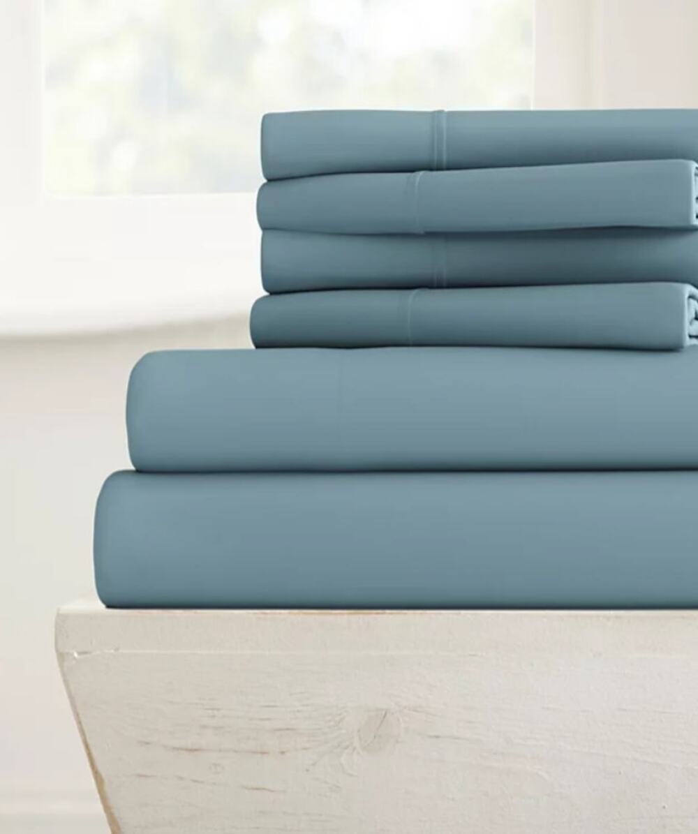 ienjoy Home Solids in Style 6-Pc. Sheet Set, Queen Color:Ocean